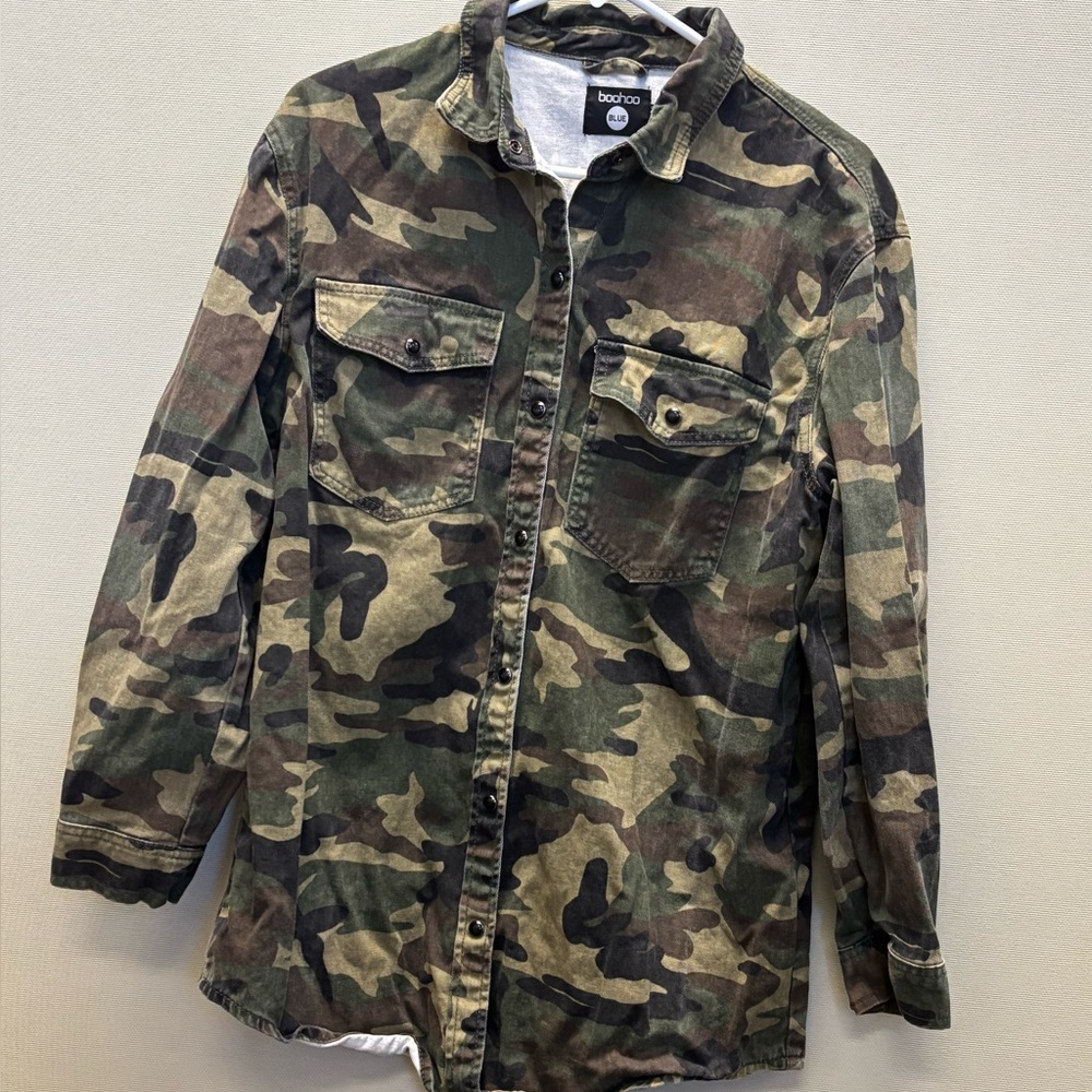 3for $15 😍 Boohoo Camouflage Men’s Army Button-Up Cotton Shirt